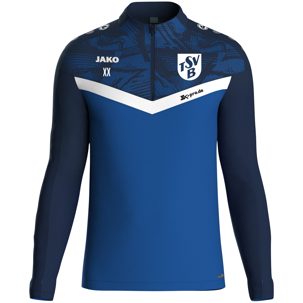 JAKO Ziptop Iconic inkl.Wappen und Vereinsname (Initialen optional)