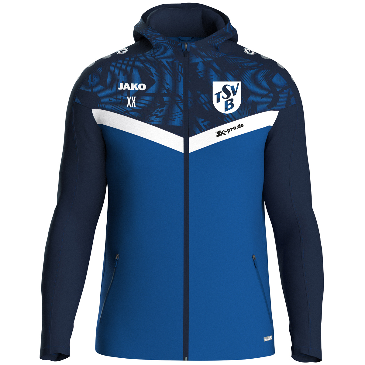 JAKO Kapuzenjacke Iconic  inkl.Wappen und Vereinsname (Initialen optional)