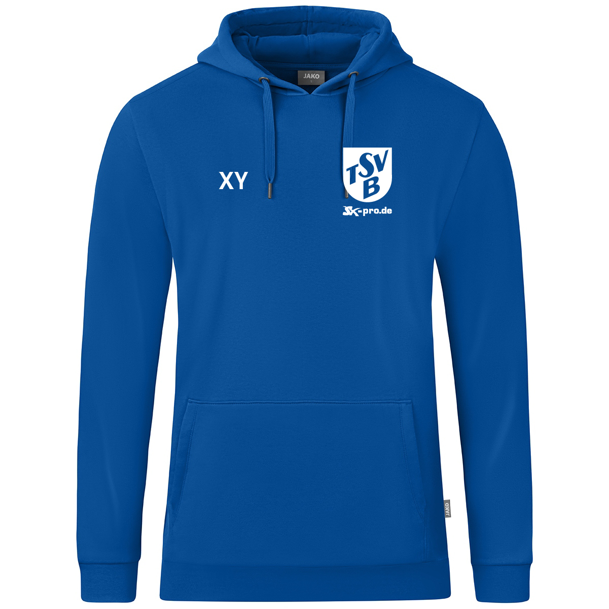 JAKO Kapuzensweat Organic  inkl.Wappen und Vereinsname (Initialen optional)