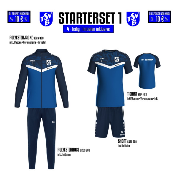 % STARTER-SET 1 Erwachsene % inkl. Wappen, Vereinsname und Initialen